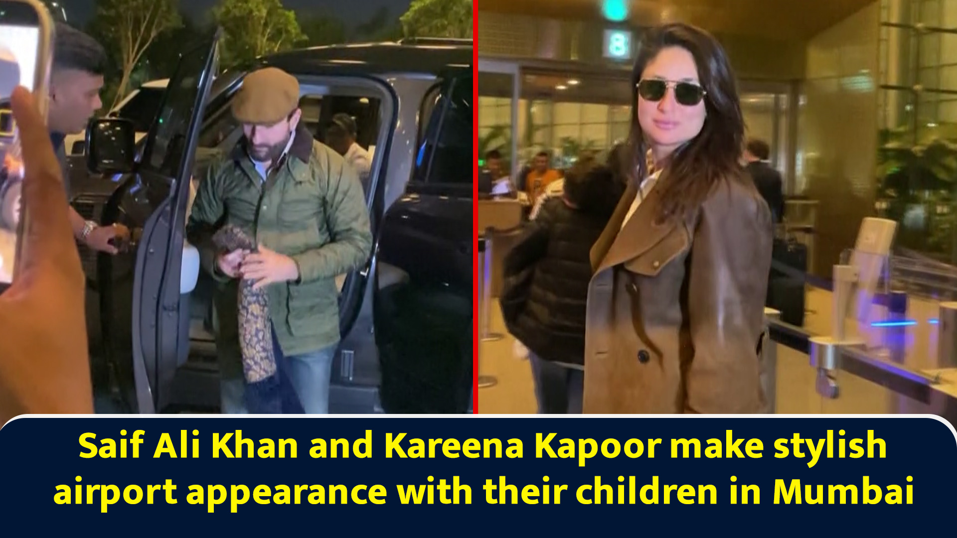 Saif Ali Khan and Kareena Kapoor make stylish airport appearance with ...