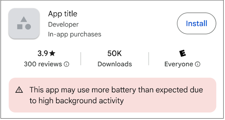 Google Play Store adds warnings about apps that could drain your battery
