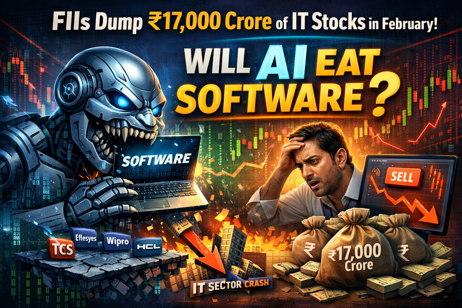 FIIs dump Rs 17,000 crore worth of IT stocks in February. Will AI eat ...
