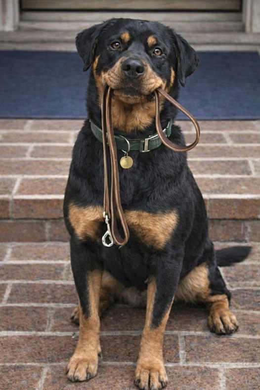 Il Rottweiler Max aspetta giorni davanti alla porta, poi arriva la ...