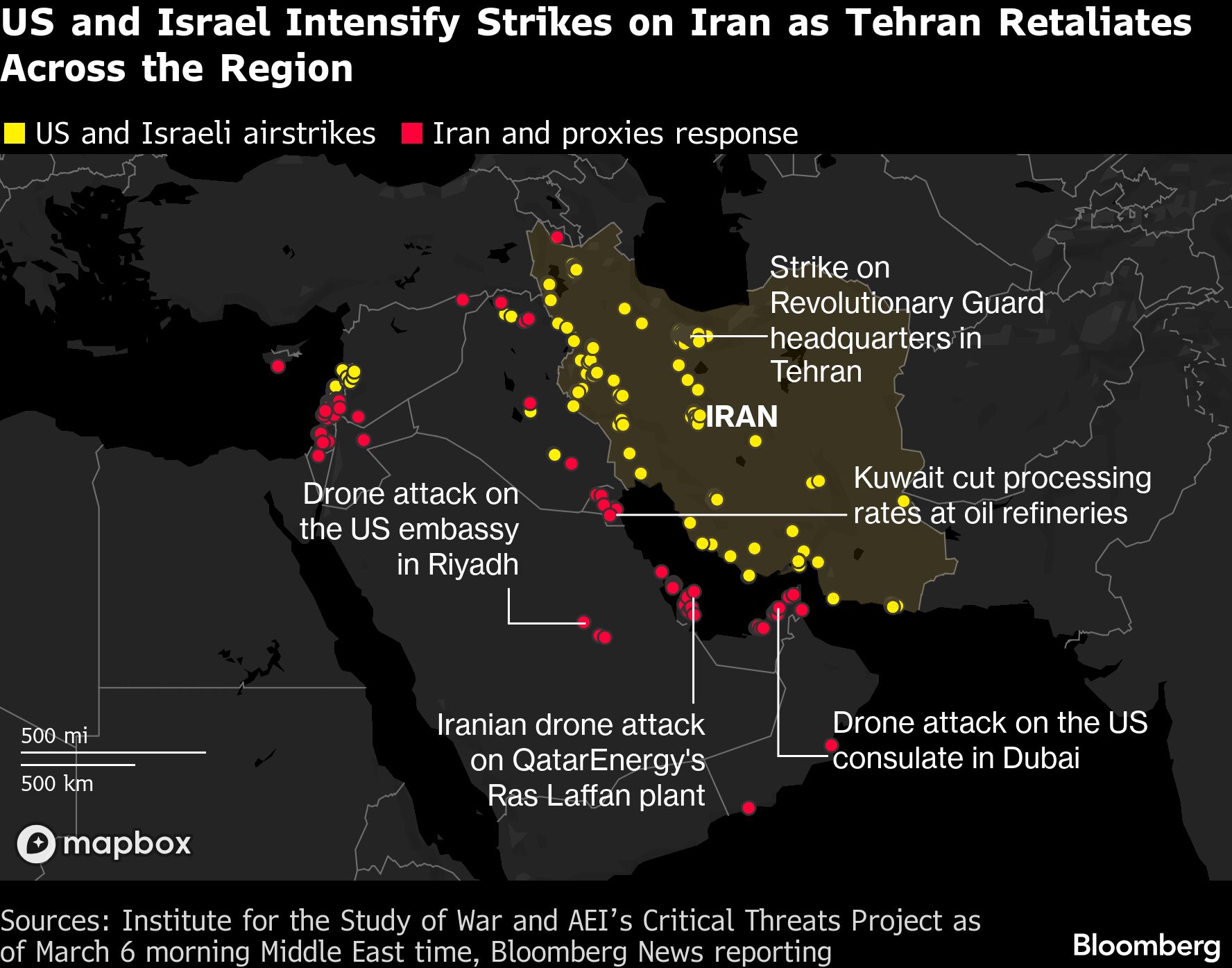 Iran barrage sweeps Mideast as Trump weighs in on succession<br>