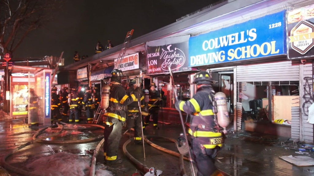 Large fire burns through almost a dozen businesses in Williamsbridge, Bronx