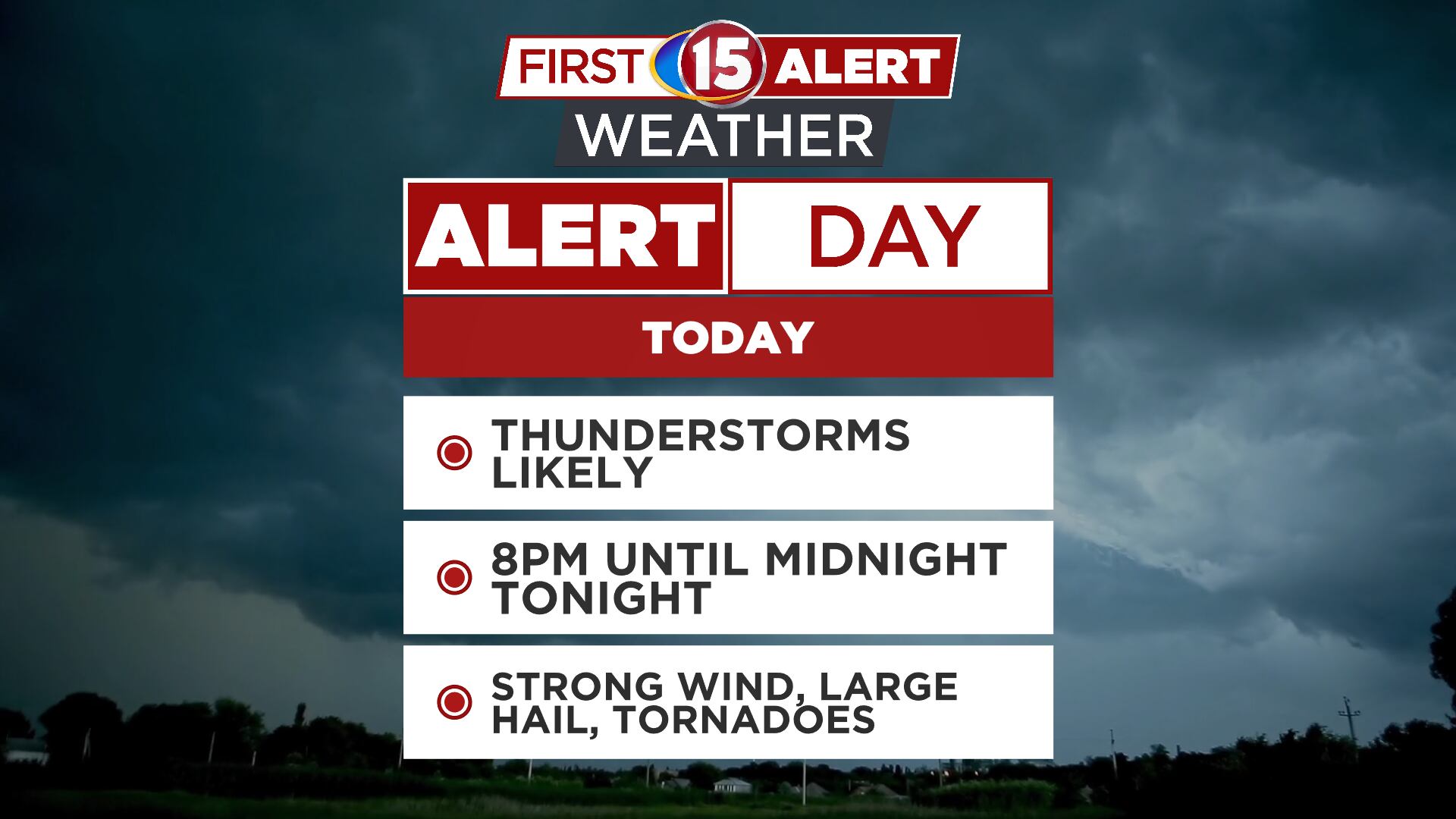 First alert day - severe storms are possible tonight