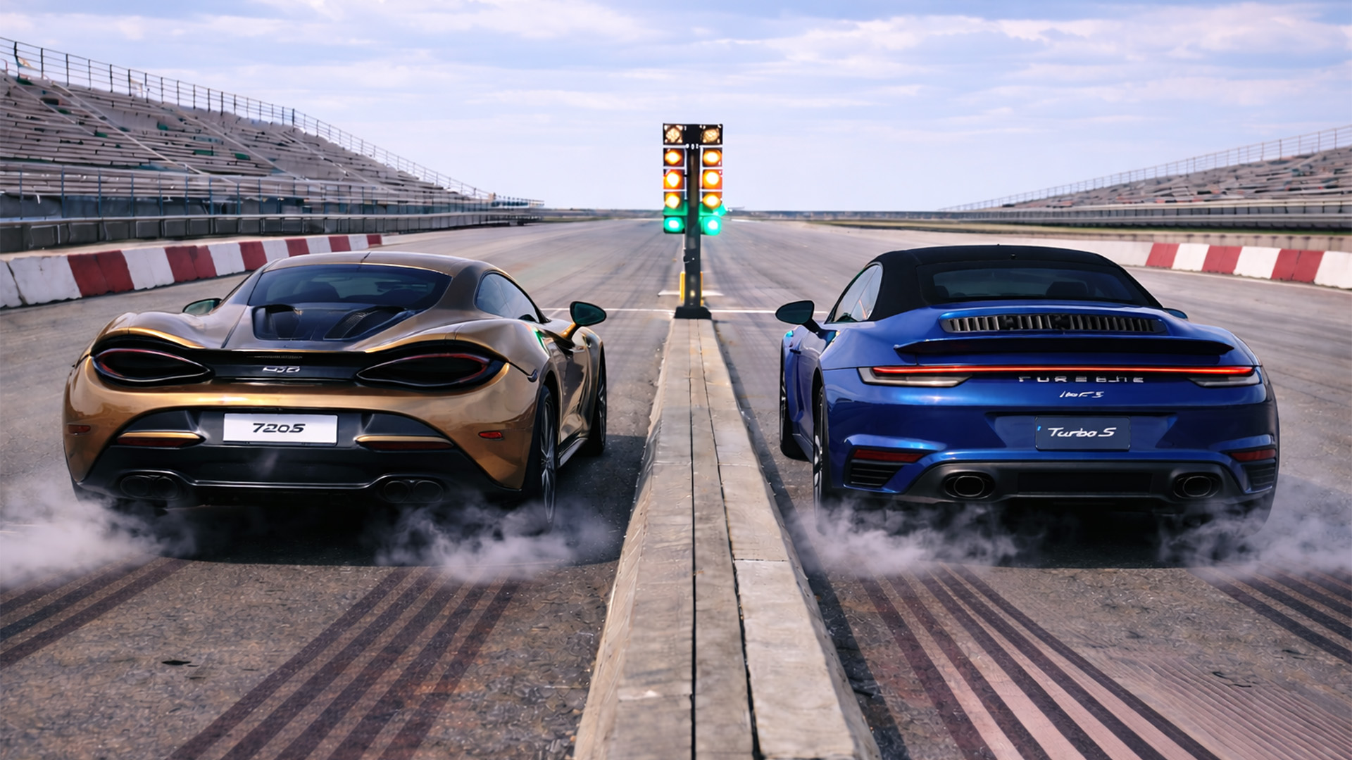 Porsche 992 Turbo S vs McLaren 720S drag race