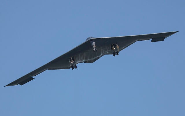 A B-2 bomber arrives at Whiteman Air Force Base in Missouri, June 22, 2025. (AP Photo/David Smith)