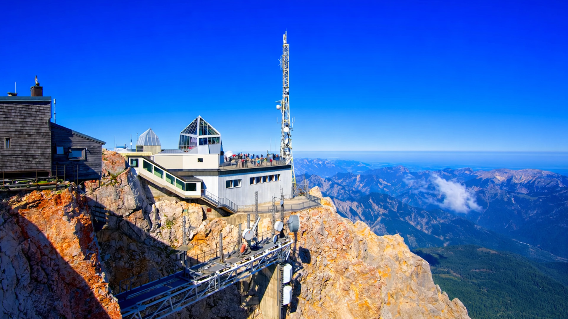 Zugspitze Germany alpine views from the summit (4K)
