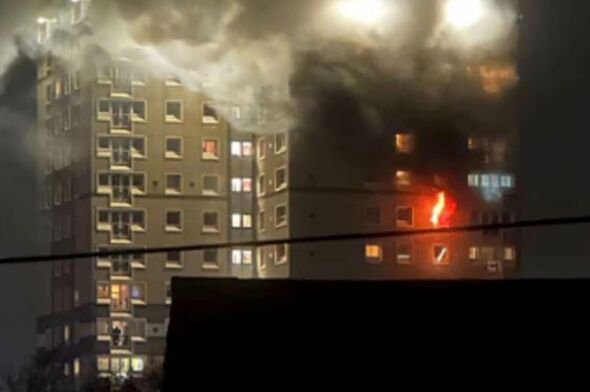 Horror inferno engulfs Motherwell tower block as man dies plunging from ...