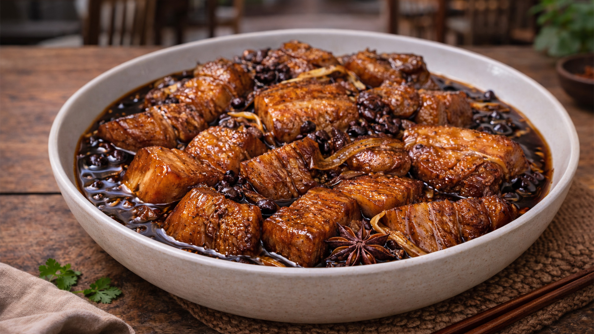 What makes this red braised pork belly so rich