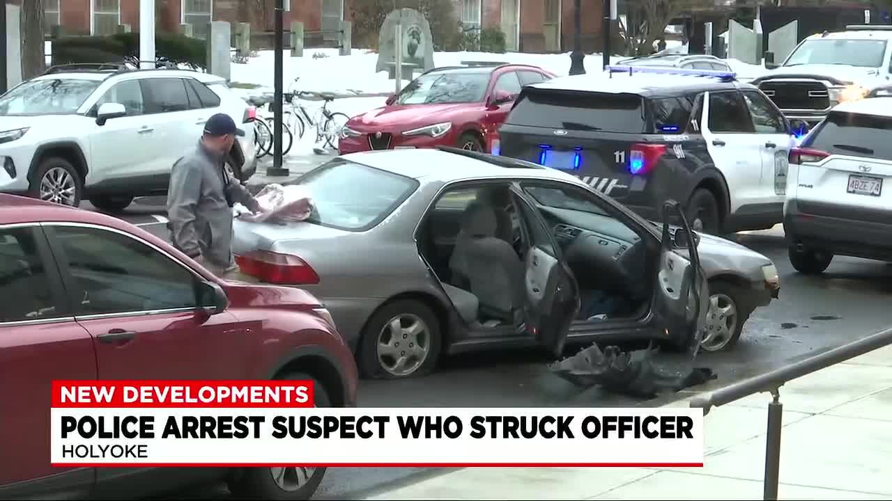 Suspect arrested after hitting Holyoke police officer with car