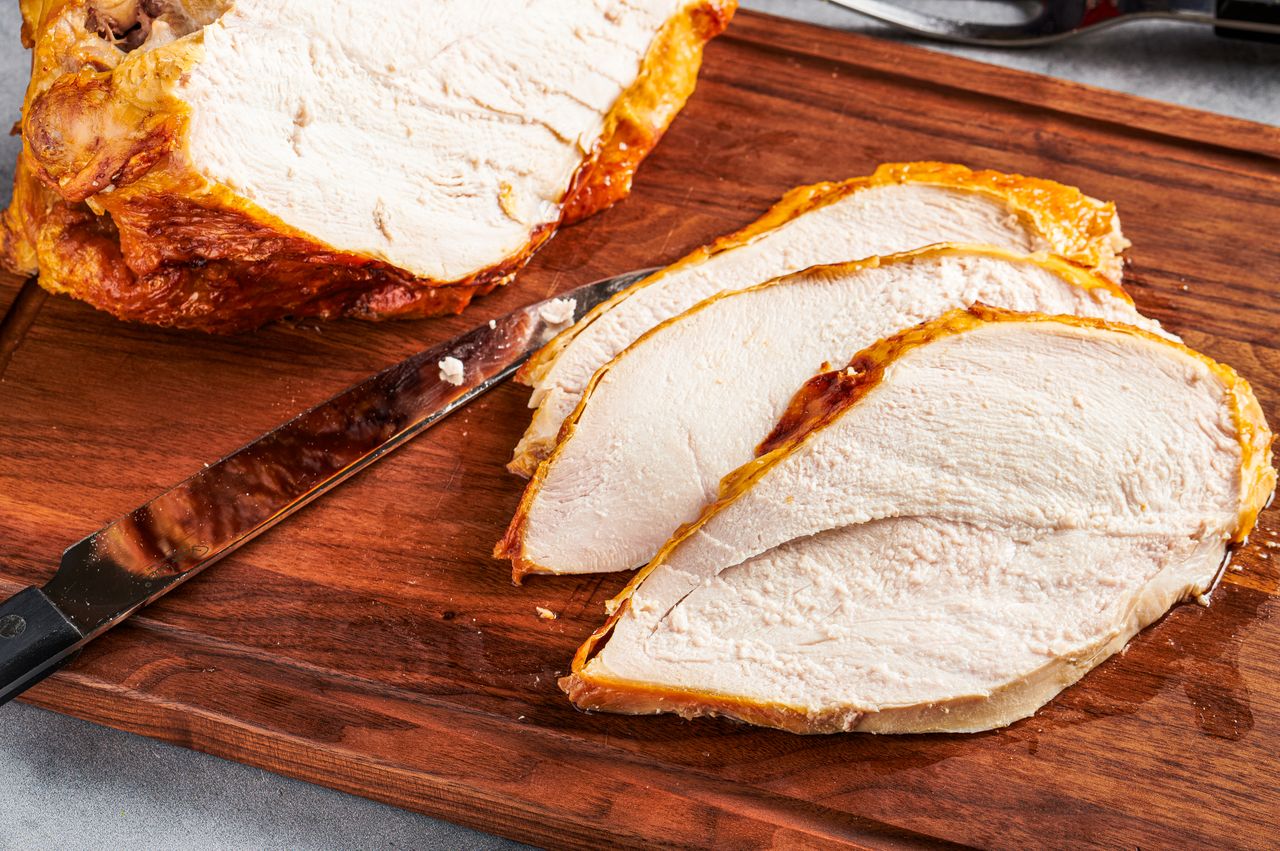 WASHINGTON, DC- NOVEMBER 11: Easy Roast Turkey Breast for Thanksgiving turkey recipe roundup column in Food on November 11, 2024 in Washington, DC. (Photo by Rey Lopez for The Washington Post via Getty Images; food styling by Carolyn Robb for The Washington Post via Getty Images)