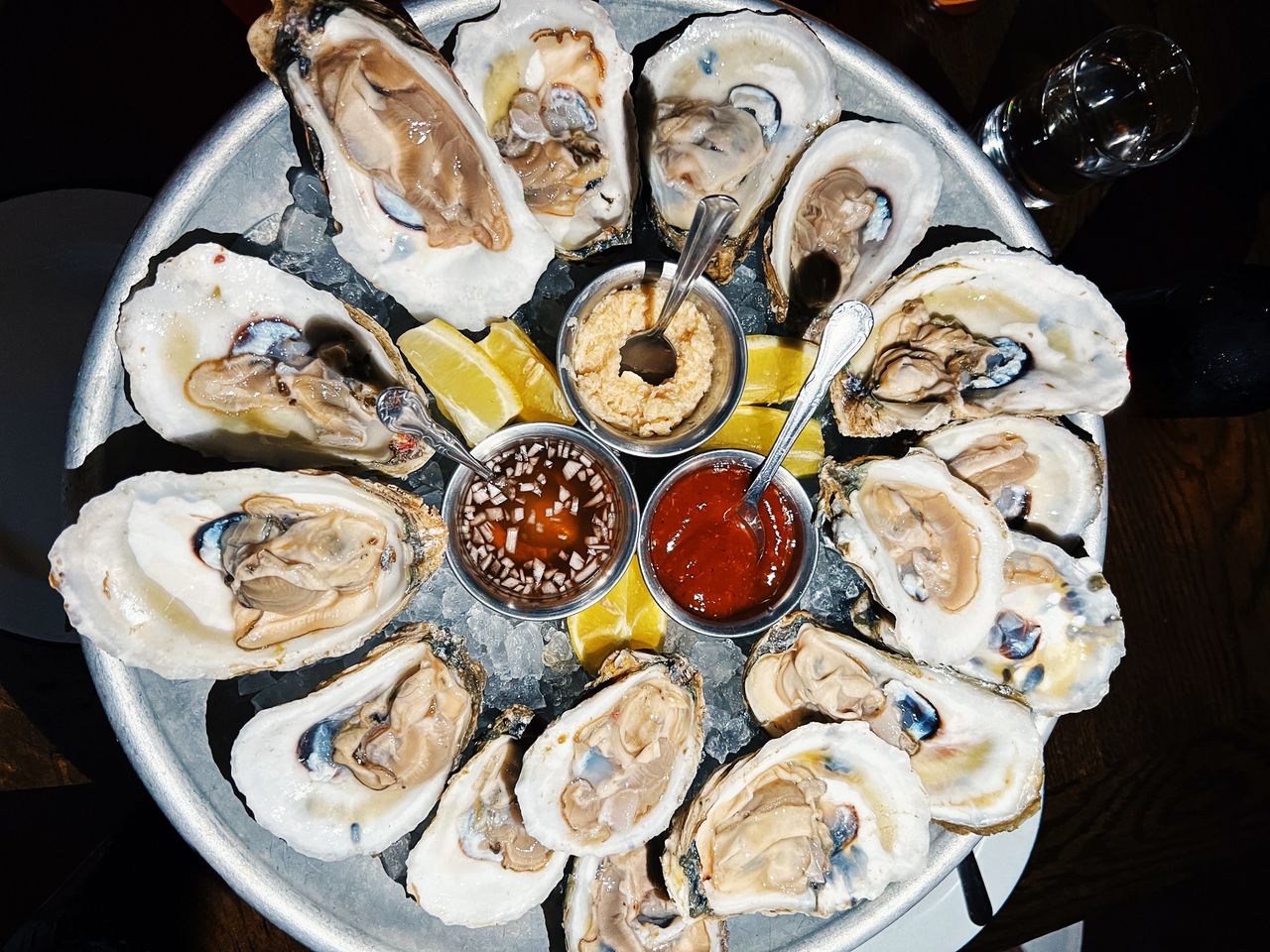 Oysters on a plate