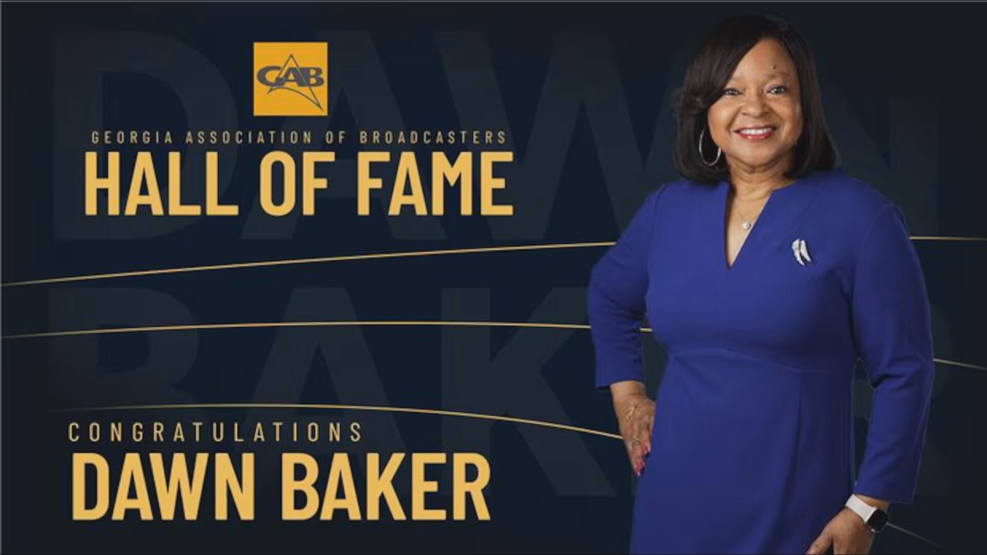 Dawn Baker entering Georgia Broadcasters Hall of Fame