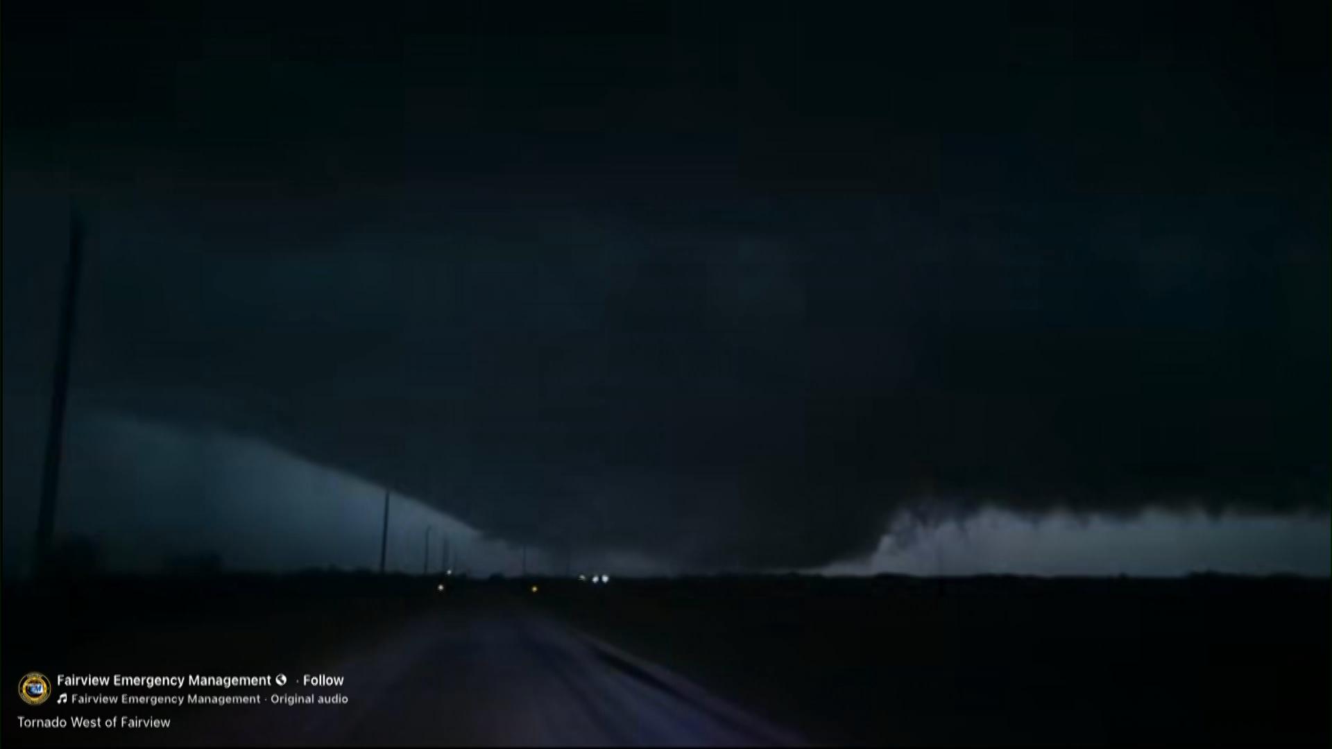 Strong storms in Oklahoma as millions are under tornado watch