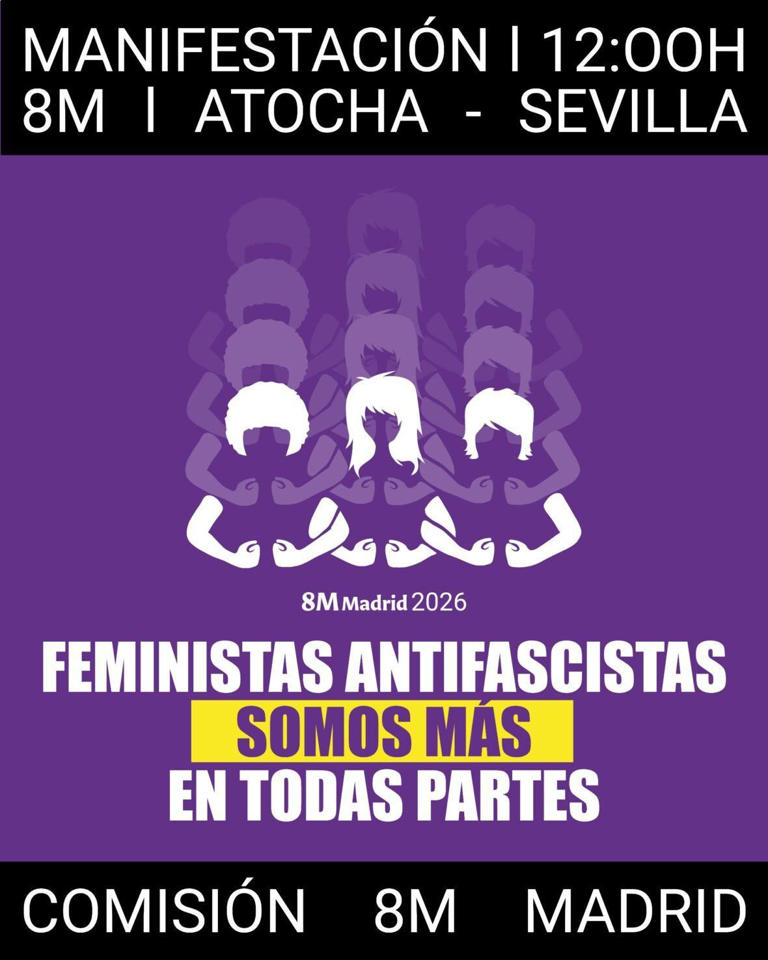 Guía útil para las manifestaciones del 8M en Madrid este 2026: mapa del ...