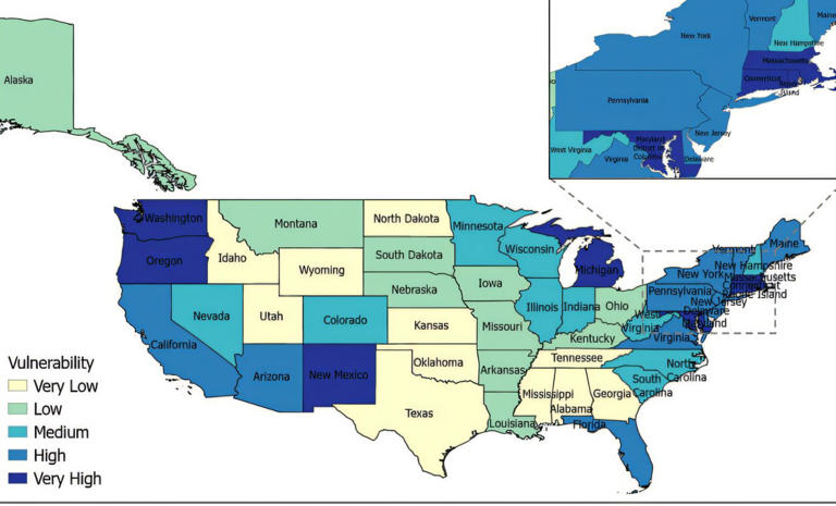 Index provides flu risk for each state