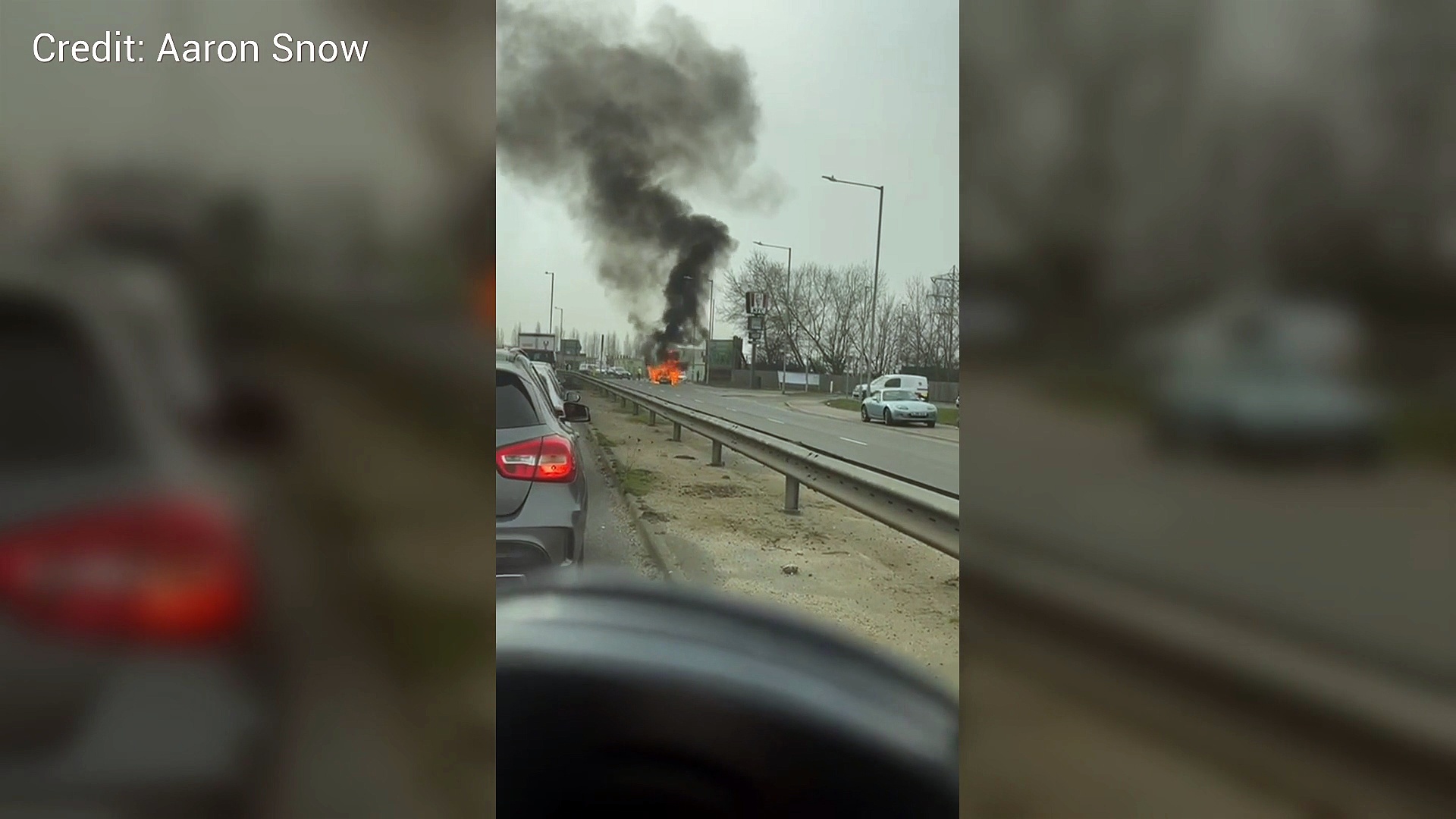 Car fire shuts A256 Ramsgate Road in Richborough