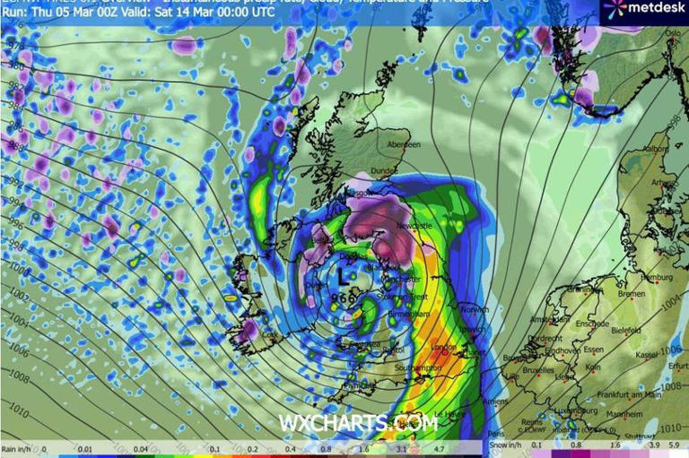 UK snow forecast map shows eight days of wintry weather in -2 freeze