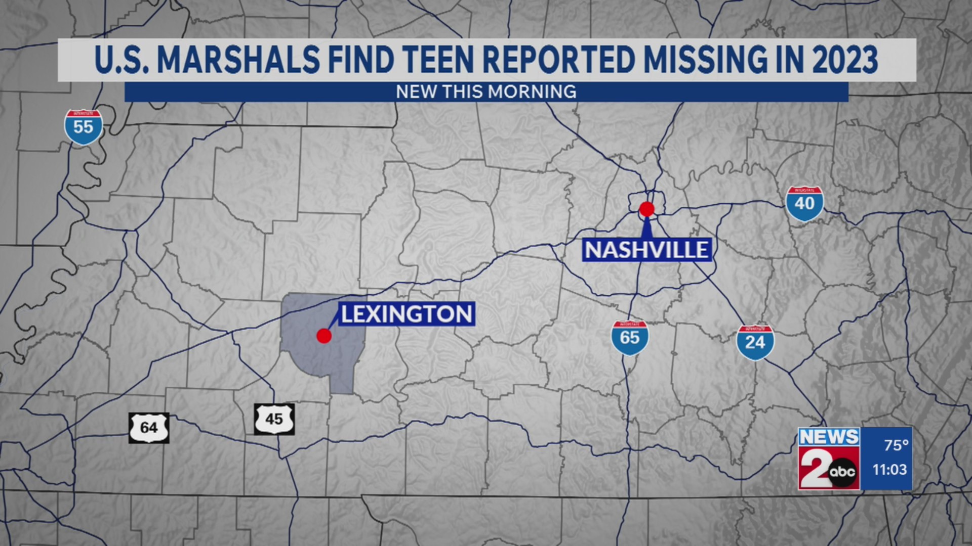 US Marshals find Nashville teen reported missing in 2023