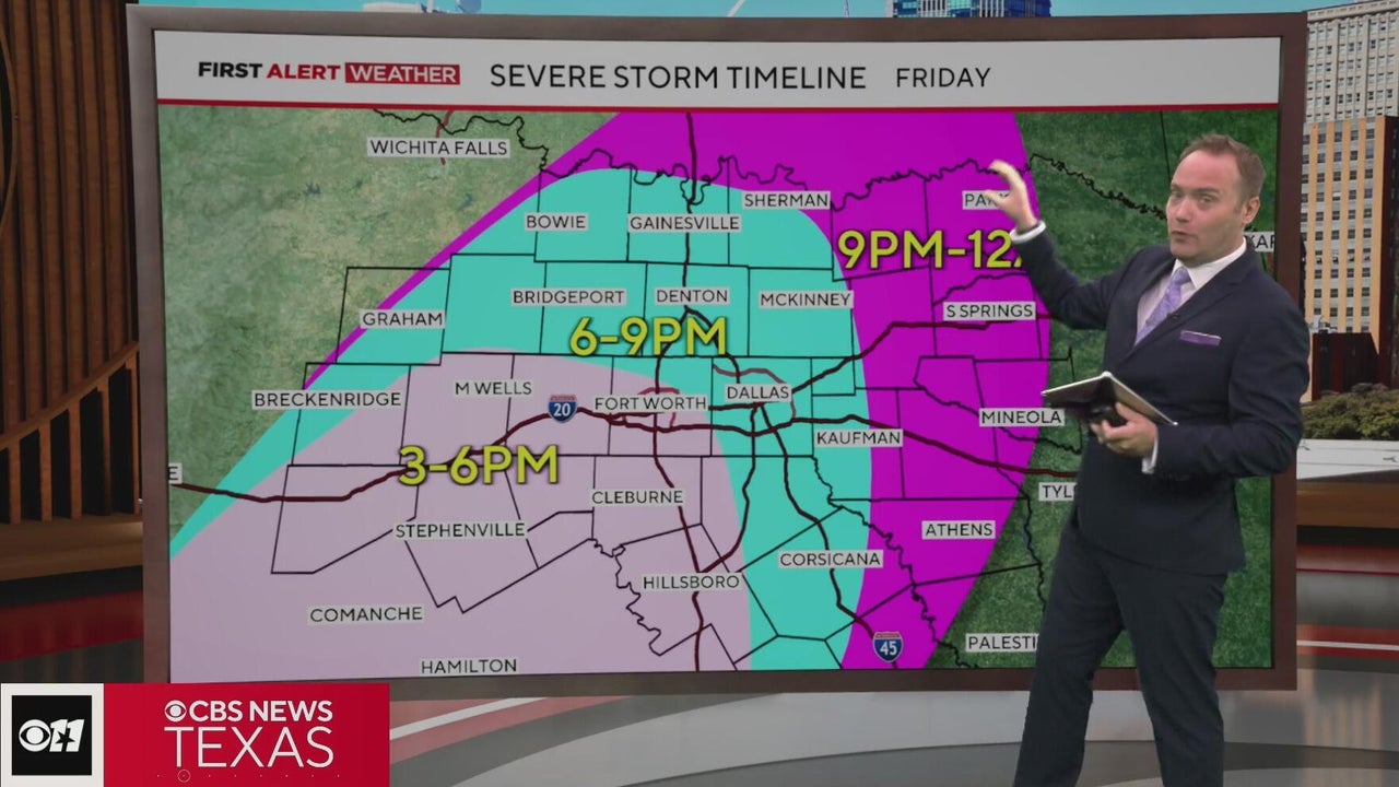 Severe storms approaching North Texas on Friday afternoon