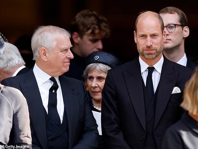 Lip reader reveals jaw-dropping plea Andrew made to Prince William at  Duchess of Kent's funeral