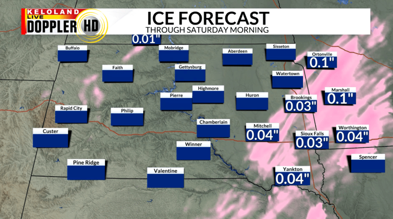 Storm Center PM update: Snow and freezing rain tonight in eastern KELOLAND