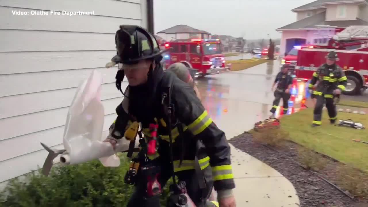 Lightning strike leads to fire Friday in Olathe