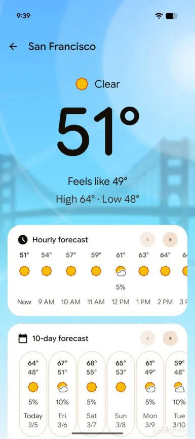 Pixel Weather app's icons get a bold new redesign