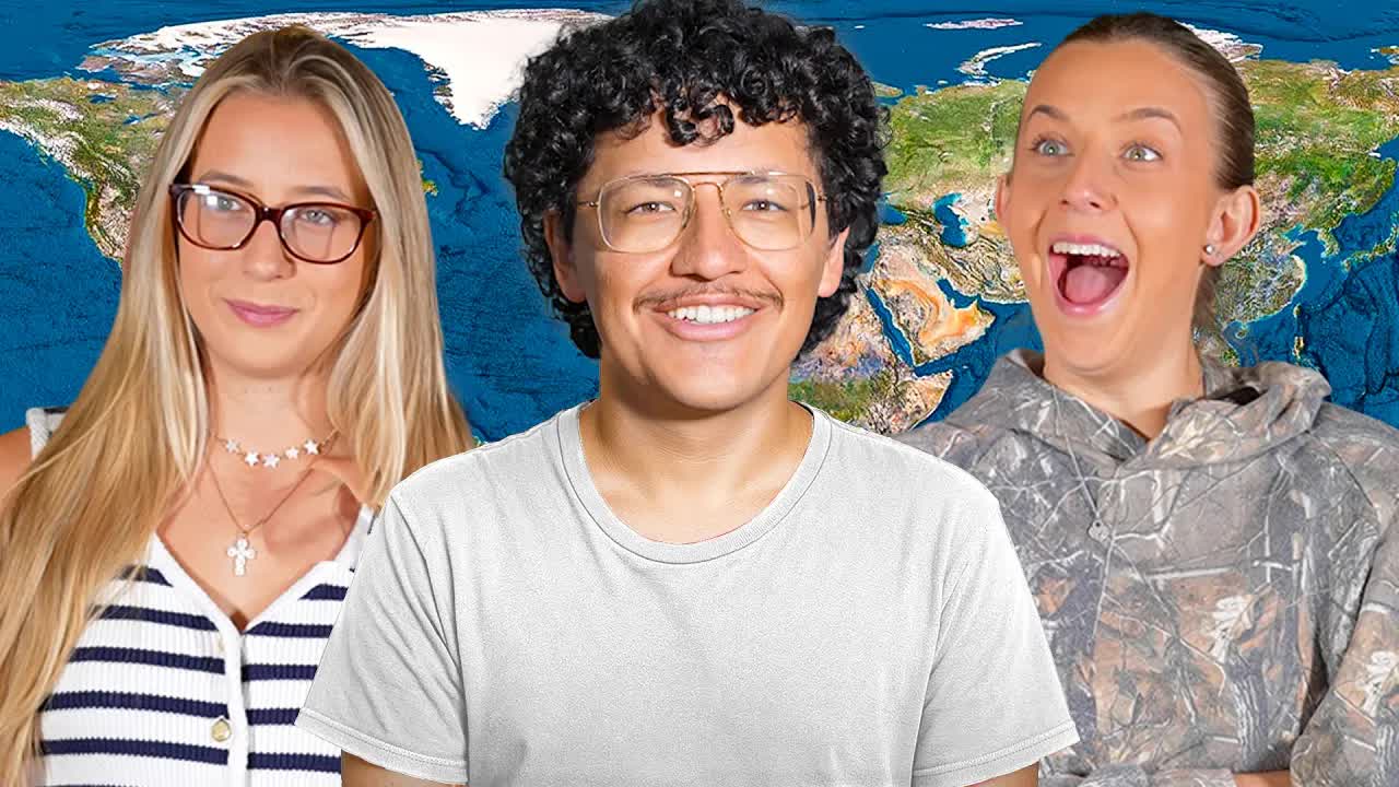 Americans try to label world map #3
