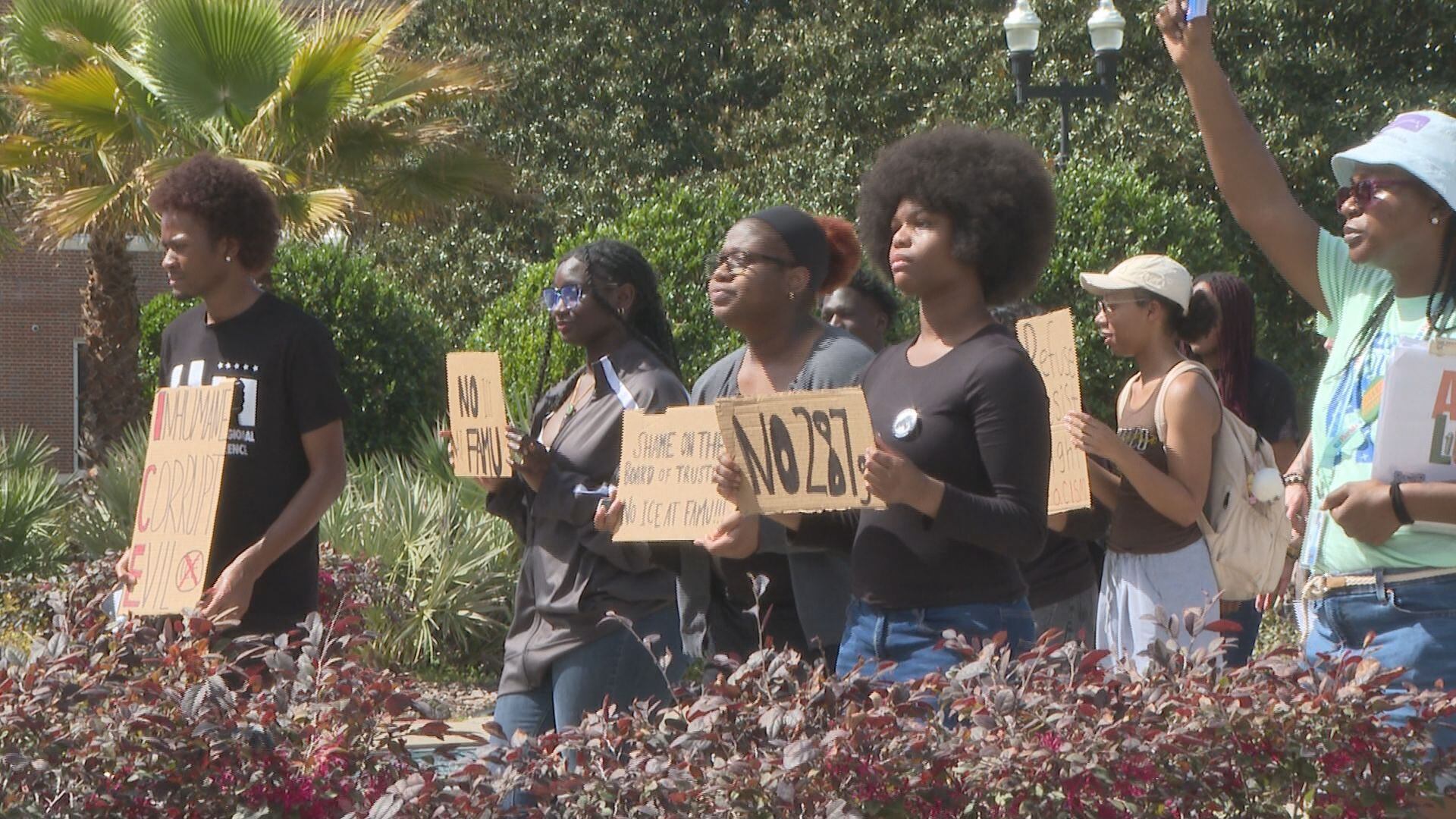 FAMU SDS protests against the FAMU PD 287(g) agreement on campus at ...