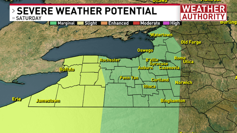 Warmer and windy Saturday with a few strong or severe storms possible late