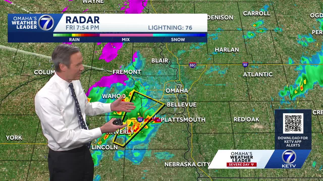 Severe thunderstorm warning issued for parts of Nebraska