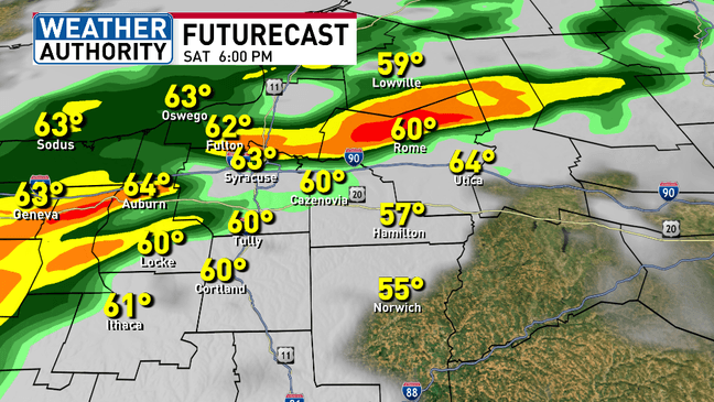 Warmer and windy Saturday with a few strong or severe storms possible late