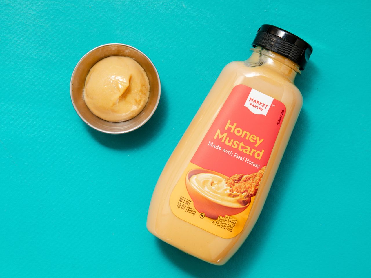 market pantry honey mustard on a teal background