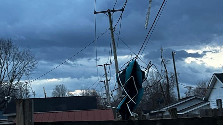 Photos: Tornado knocks down trees, leaves damage behind in Three Rivers ...