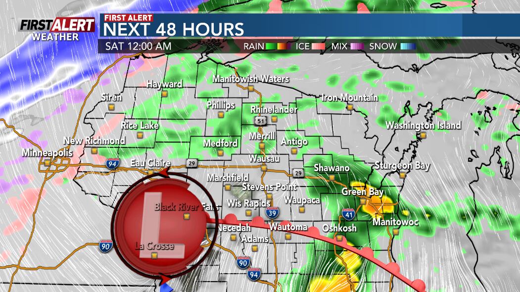 Times of showers, chance of strong storms into Friday night