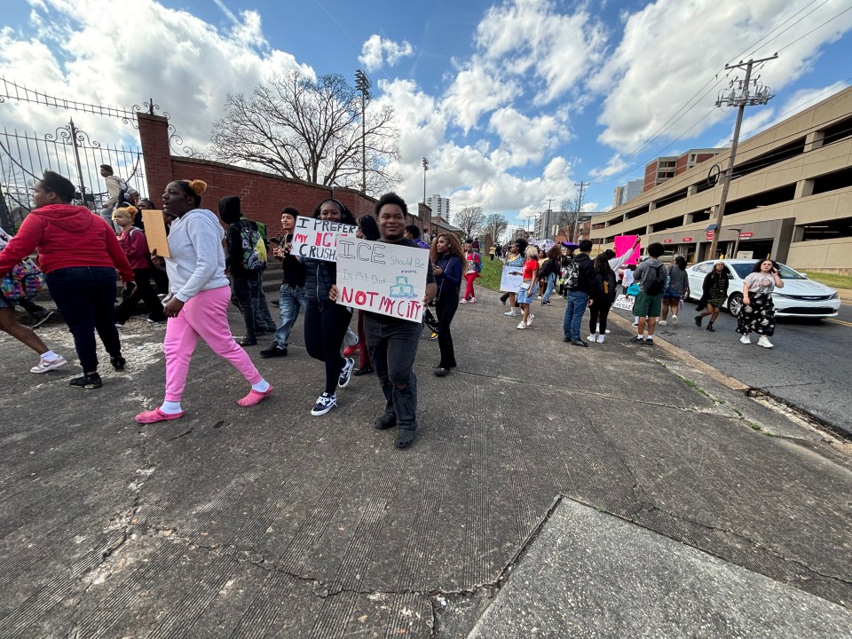 Students stage walkout at Central High in protest of ICE
