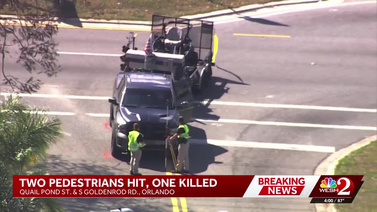 1 dead after 2 pedestrians in their 80s were hit by a truck in Orlando