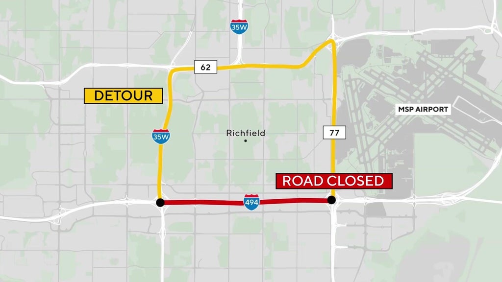 I-494 closed this weekend in Bloomington, Richfield