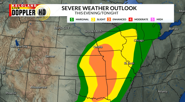 Storm Center PM update: Snow and freezing rain tonight in eastern KELOLAND