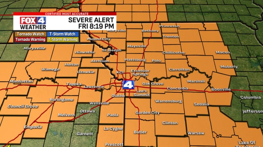 Tornado watch issued for Kansas City metro Friday night, early Saturday ...