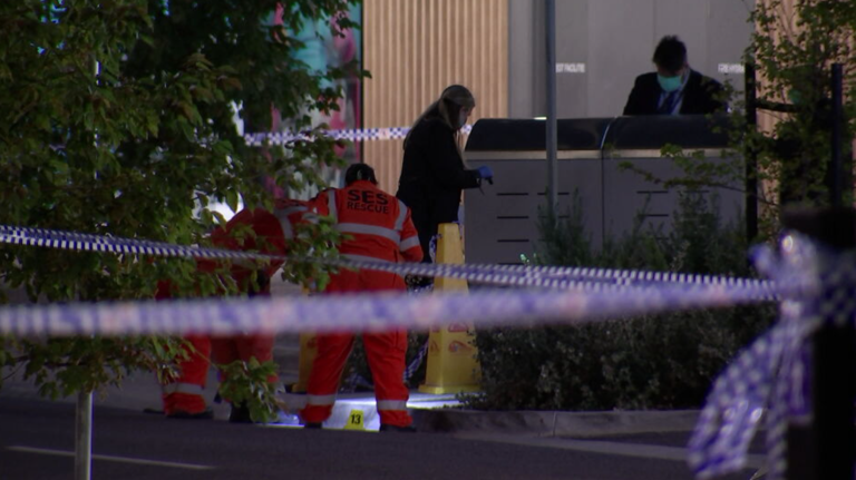 Emergency services combed the scene at Mernda Station.