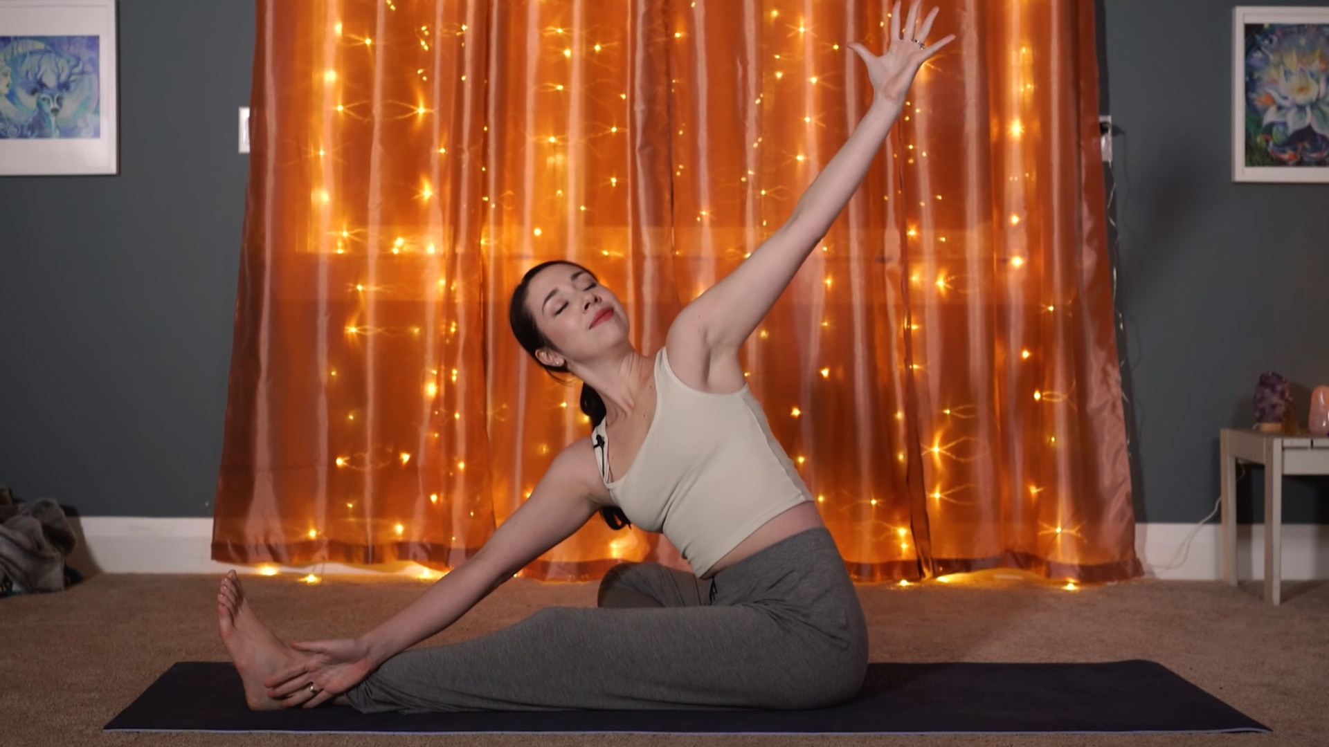 Relaxing evening yoga practice for calmer night