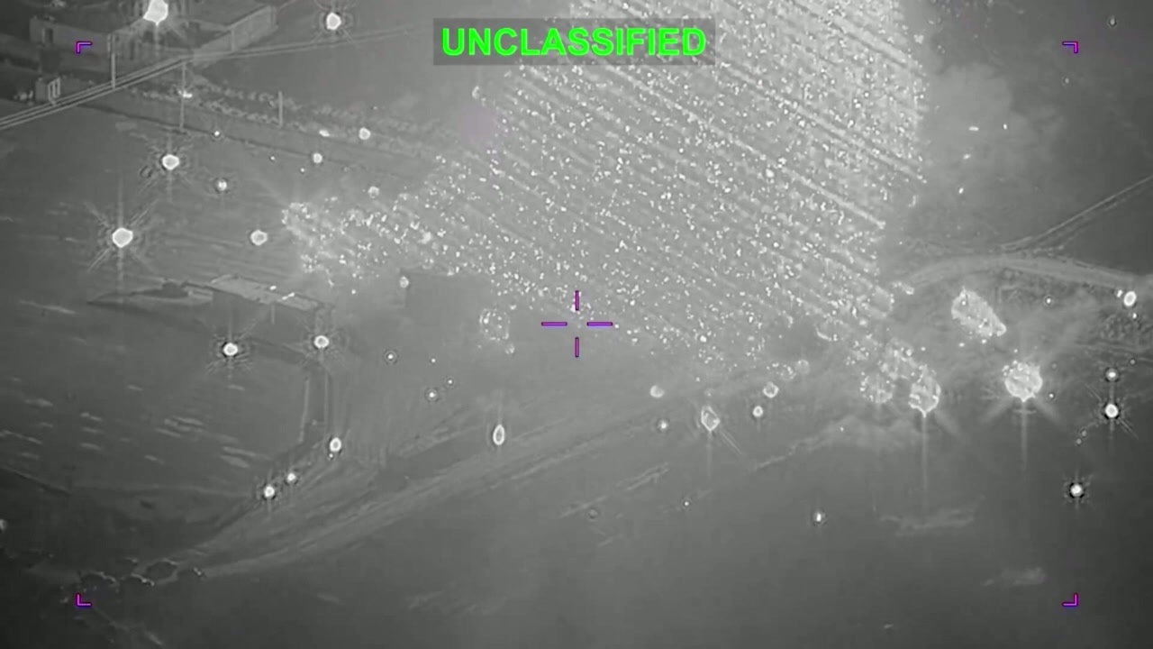 US releases video of what it says are strikes on Iran targets<br>