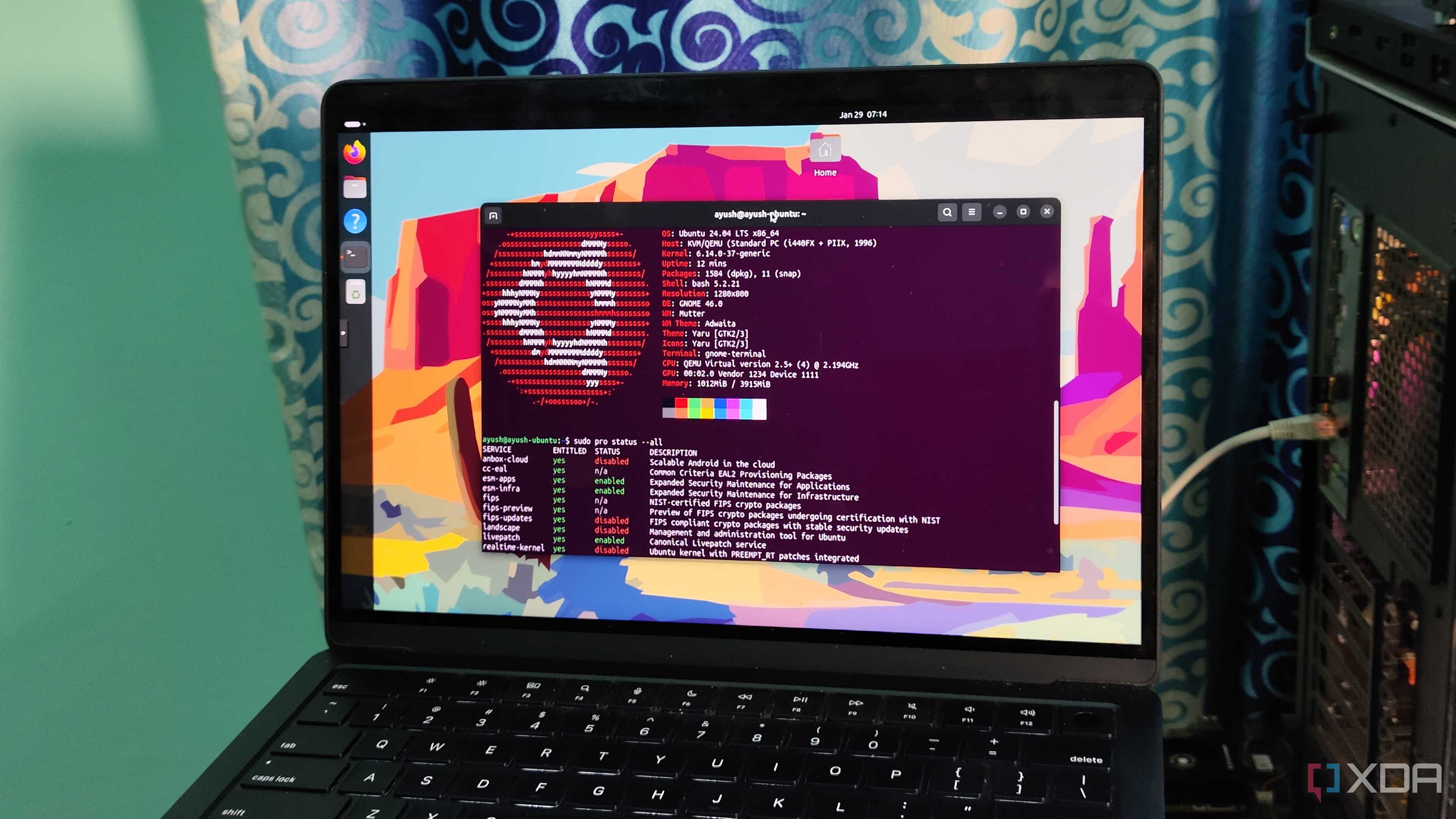 Checking Ubuntu Pro services