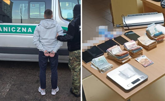 Kokaina, gotówka i 10 kart sim. Ukrainiec zatrzymany