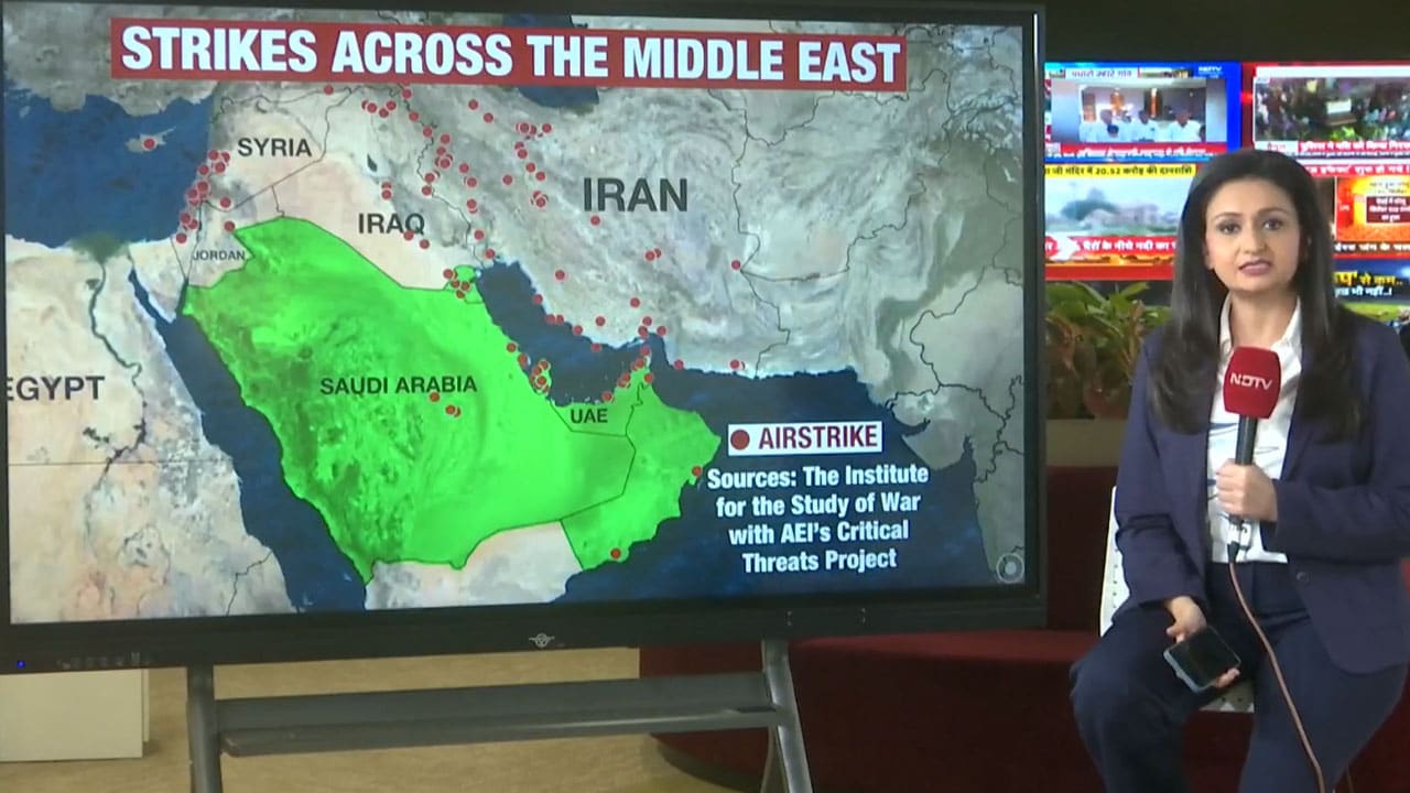 Map reveals extent of Iran's week-long strikes across Gulf as president ...
