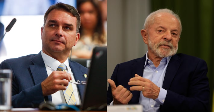 Fl�vio Bolsonaro e Lula: tarifa�o impacta percep��o dos eleitores Foto: Wilton Junior/Estad�o