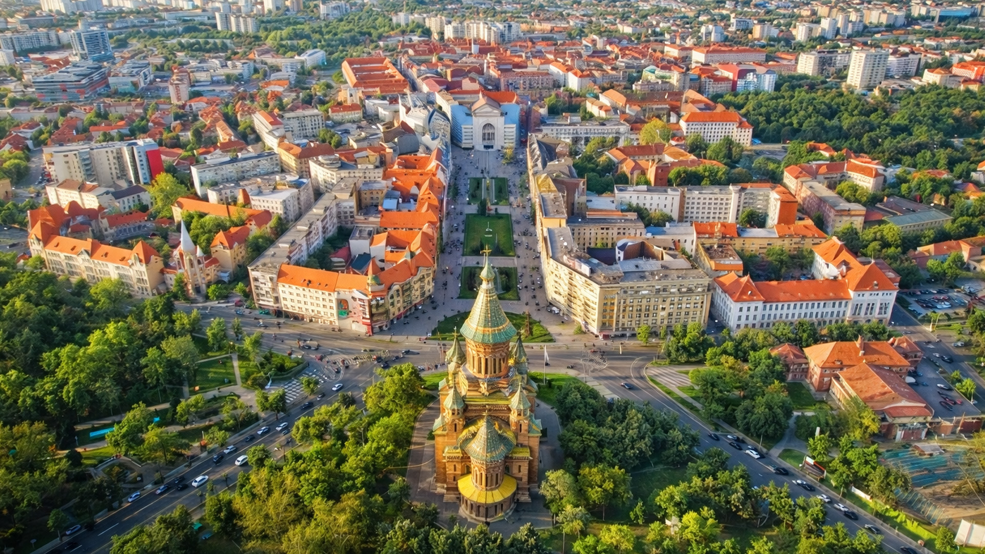 The colorful architecture of Timișoara city