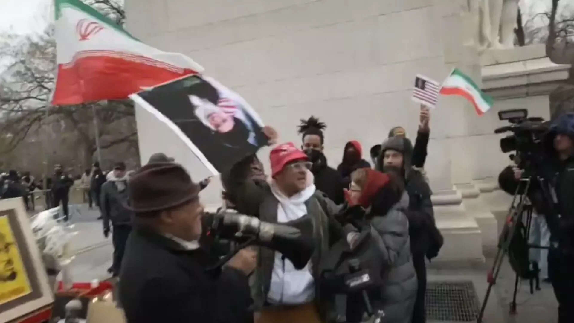 'Take this down': Man attacked after tearing down Khamenei's poster at ...