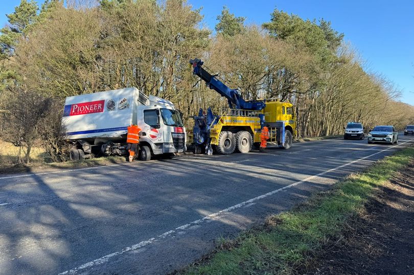 Truck recovered in County Durham crash which left two in hospital